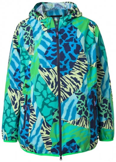 Ulla Popken 840024 Regenjas met dierenprint Mintgroen - Regenkleding - 