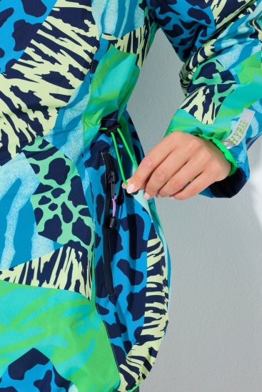 Ulla Popken 840024 Regenjas met dierenprint Mintgroen - Regenkleding - 
