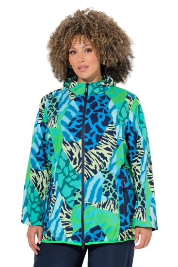 Ulla Popken 840024 Regenjas met dierenprint Mintgroen - Regenkleding - 