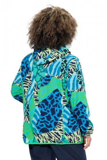 Ulla Popken 840024 Regenjas met dierenprint Mintgroen - Regenkleding - 