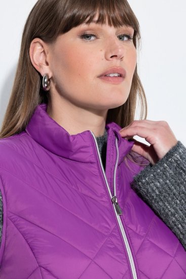 Ulla Popken 840047 Waterafstotend gewatteerd vest Lila - Bodywarmers - 