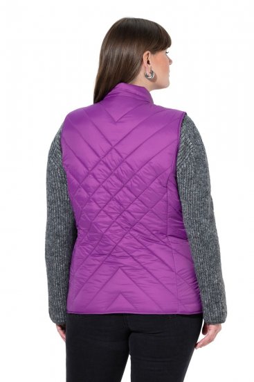 Ulla Popken 840047 Waterafstotend gewatteerd vest Lila - Bodywarmers - 