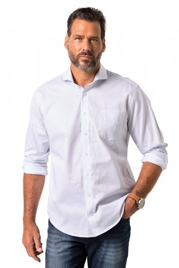 JP1880 Business Shirt Long Sleeve Snow White - Hemden - Overhemden Grote Maten Heren