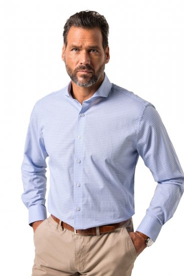 JP1880 Business Shirt Long Sleeve Ice Blue - Hemden - Overhemden Grote Maten Heren