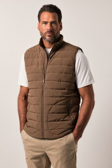 JP1880 840619 Licht gewatteerde bodywarmer Grijsbruin - Jassen - Grote Maten Herenjassen