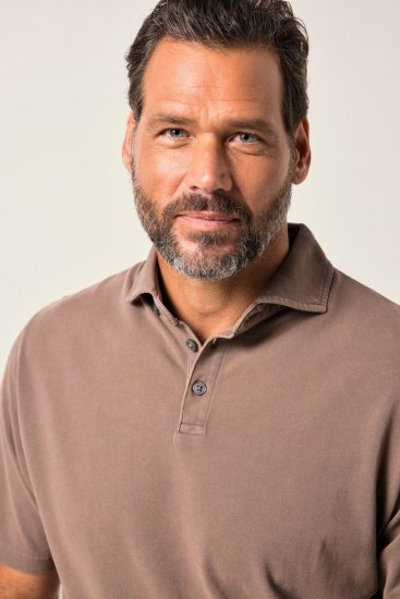 JP1880 Polo Shirt Short Sleeve Pique Vintage Brown - Polo shirts - Grote Maten Poloshirts Heren