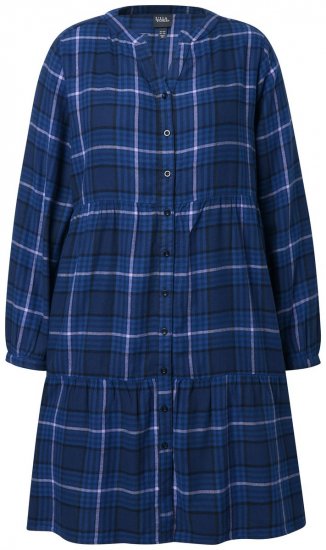 Ulla Popken 840929 Geruite jurk Donkerblauw - Midi jurken - Midi-jurken in grote maten