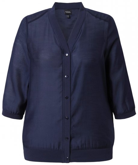 Ulla Popken 841127 Blouse Donkerblauw - Blouses - Alledaagse blouses in grote maten