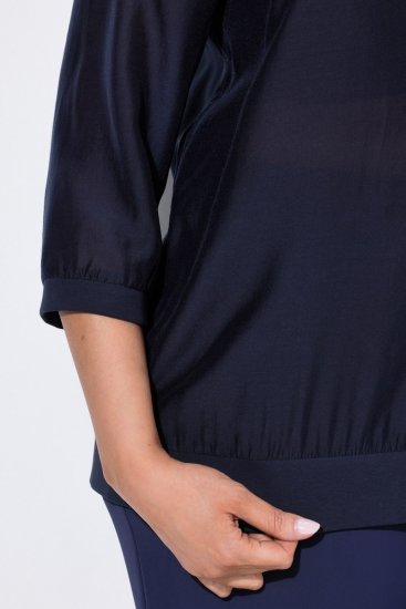 Ulla Popken 841127 Blouse Donkerblauw - Blouses - Alledaagse blouses in grote maten