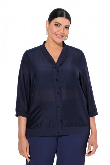 Ulla Popken 841127 Blouse Donkerblauw - Blouses - Alledaagse blouses in grote maten