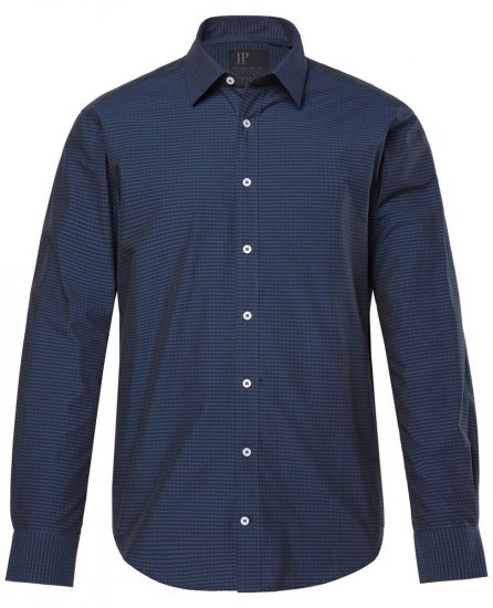 JP1880 Shirt Long Sleeve Kent Collar Navy - Hemden - Overhemden Grote Maten Heren