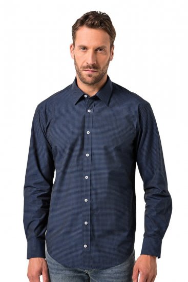 JP1880 Shirt Long Sleeve Kent Collar Navy - Hemden - Overhemden Grote Maten Heren