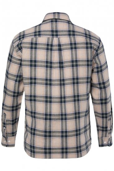 JP1880 Checked Flannel Shirt Long Sleeve Dark Dusty Pink - Hemden - Overhemden Grote Maten Heren