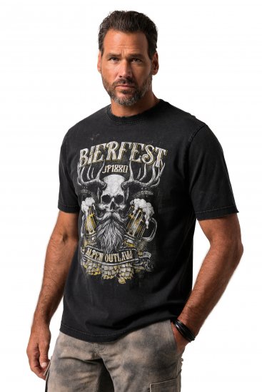 JP1880 Beer Festival Design Vintage Looking T-Shirt Black - T-shirts - Grote Maten T-shirts Heren