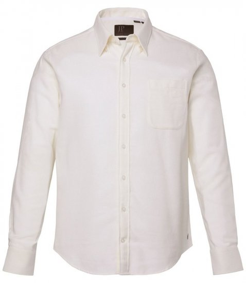 JP1880 Checked Flannel Shirt Long Sleeve Creamy White - Hemden - Overhemden Grote Maten Heren