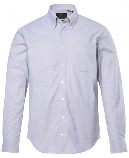 JP1880 Oxford Shirt Flexnamic Long Sleeve Grey - Hemden - Overhemden Grote Maten Heren