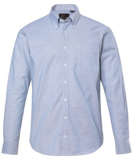 JP1880 Oxford Shirt Flexnamic Long Sleeve Ash Turquoise - Hemden - Overhemden Grote Maten Heren