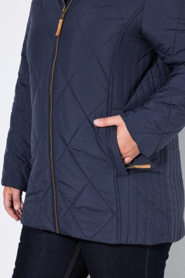 Ulla Popken 841360 Gewatteerd jack Donkerblauw - Jassen - Grote maten jassen voor dames