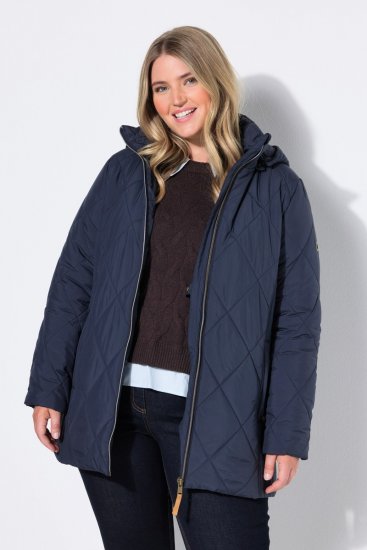 Ulla Popken 841360 Gewatteerd jack Donkerblauw - Jassen - Grote maten jassen voor dames