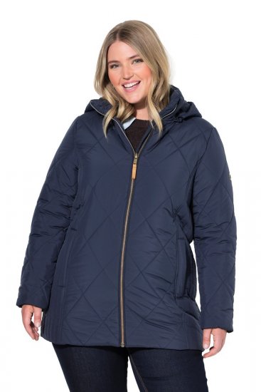Ulla Popken 841360 Gewatteerd jack Donkerblauw - Jassen - Grote maten jassen voor dames
