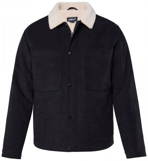 Men+ 545 Jack met teddykraag Zwart - Jassen - Grote Maten Herenjassen