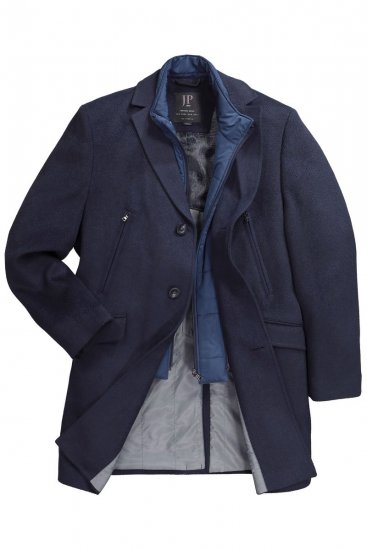 JP1880 Coat Flexnamic With Removable Insert Navy - Jassen - Grote Maten Herenjassen