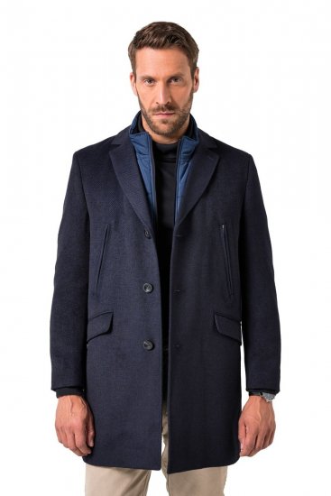 JP1880 Coat Flexnamic With Removable Insert Navy - Jassen - Grote Maten Herenjassen