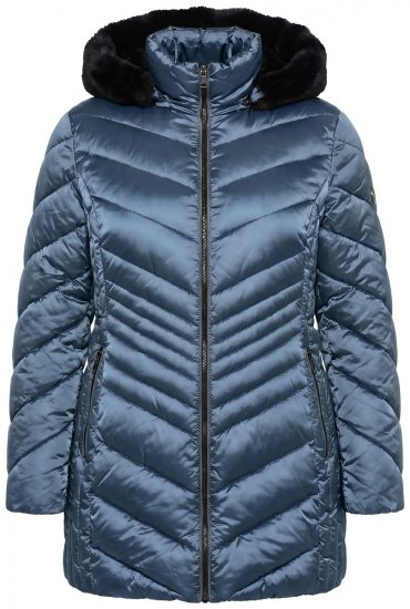 Ulla Popken 842013 Gewatteerd jack Denimblauw - Jassen - Grote maten jassen voor dames