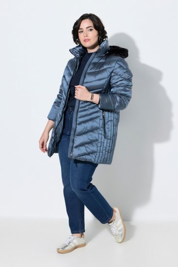 Ulla Popken 842013 Gewatteerd jack Denimblauw - Jassen - Grote maten jassen voor dames
