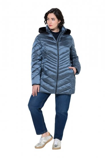 Ulla Popken 842013 Gewatteerd jack Denimblauw - Jassen - Grote maten jassen voor dames