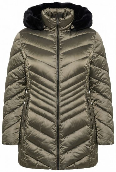 Ulla Popken 842013 Gewatteerd jack Lichtbruin - Jassen - Grote maten jassen voor dames