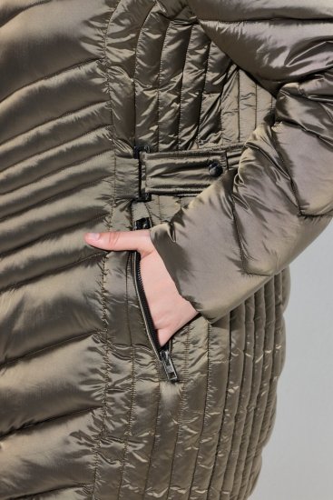 Ulla Popken 842013 Gewatteerd jack Lichtbruin - Jassen - Grote maten jassen voor dames