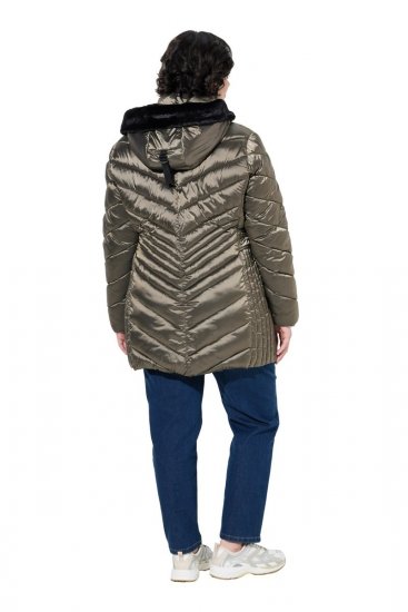 Ulla Popken 842013 Gewatteerd jack Lichtbruin - Jassen - Grote maten jassen voor dames