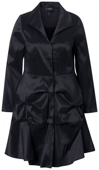 Ulla Popken 842028 Peplum blazer met plooien Zwart - Blazers - Damesblazers in grote maten
