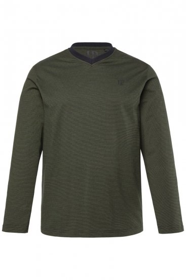 JP1880 Pyjamas Two-piece Striped Dark Green - Ondergoed & zwem - Grote Maten Ondergoed Heren