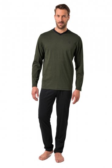 JP1880 Pyjamas Two-piece Striped Dark Green - Ondergoed & zwem - Grote Maten Ondergoed Heren