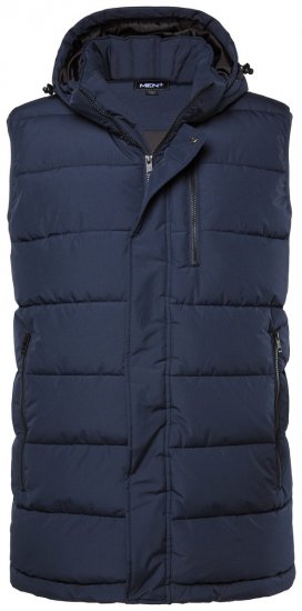 Men+ 433 Bodywarmer gewatteerd met capuchon Donkerblauw - Jassen - Grote Maten Herenjassen