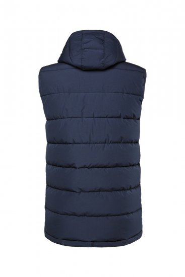 Men+ 433 Bodywarmer gewatteerd met capuchon Donkerblauw - Jassen - Grote Maten Herenjassen