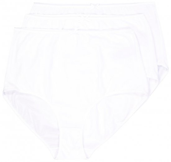 Ulla Popken 842435 Slips met hoge taille 3-pack Wit - Slips - 