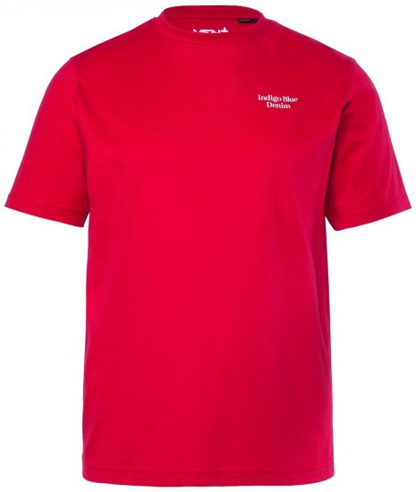 Men+ 500 T-shirt Indigo Blue Denim Donkerrood - T-shirts - Grote Maten T-shirts Heren