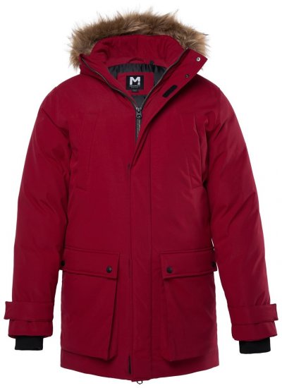 Men+ 619 Functionele parka met capuchon van imitatiebont Wijnrood - Jassen - Grote Maten Herenjassen