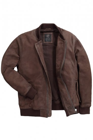 JP1880 Jacket Buffed Nubuck Lamb Leather Brown - Jassen - Grote Maten Herenjassen
