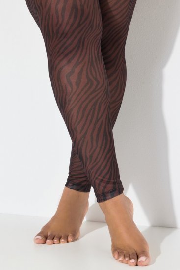 Ulla Popken 842879 Panty legging met dierenprint Donkerbruin - Panty's & sokken - 