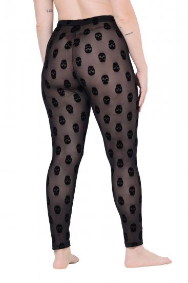 Ulla Popken 842886 Bedrukte panty legging Zwart - Panty's & sokken - 