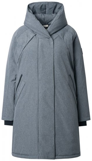 Ulla Popken 842951 Waterdichte HYPRAR functionele jas met capuchon Donkergrijs gemêleerd - Jassen - Grote maten dames jassen