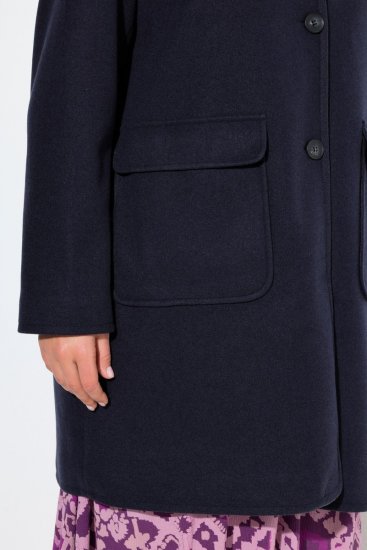 Ulla Popken 843058 Wollen jas Donkerblauw - Jassen - Grote maten dames jassen