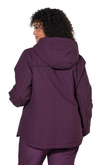 Ulla Popken 843105 Waterdichte HYPRAR functionele jas met golfpatroon Pruim - Jassen - Grote maten jassen voor dames