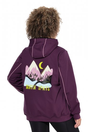 Ulla Popken 843186 Waterafstotende softshell jas met reflectoren Wijnrood - Jassen - Grote maten jassen voor dames