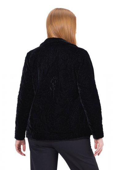 Ulla Popken 843244 Fluwelen jasje Zwart - Jassen - Grote maten jassen voor dames