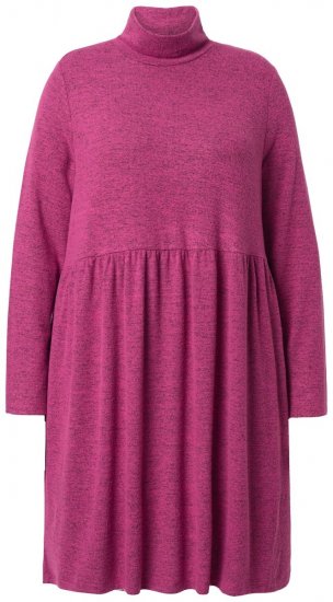 Ulla Popken 844233 Gebreide jurk met lange mouwen Bessenrood - Gebreide jurken - 